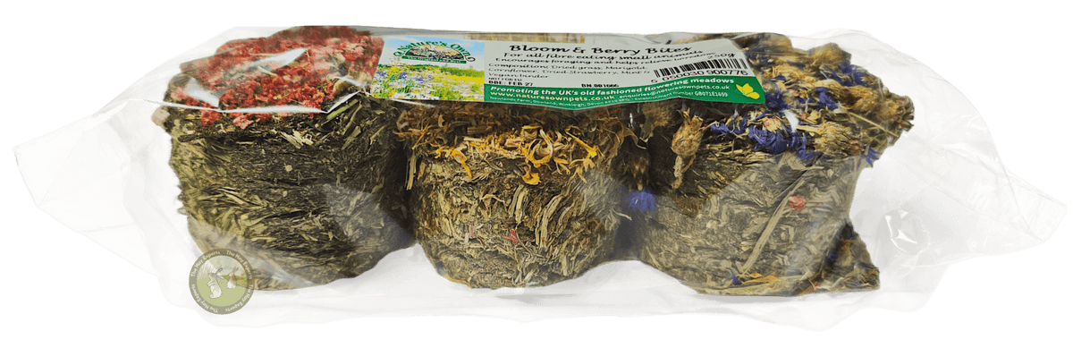 Natures Own Pets Bloom & Berry Bites - natural forage treat for rabbits & more