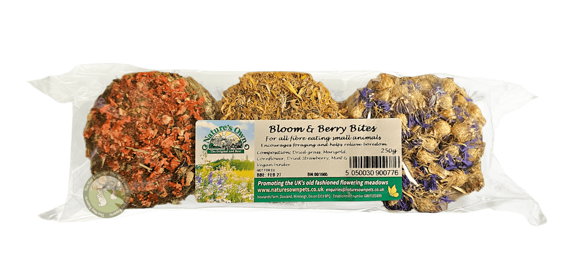Natures Own Pets Bloom & Berry Bites - natural forage treat for rabbits & more