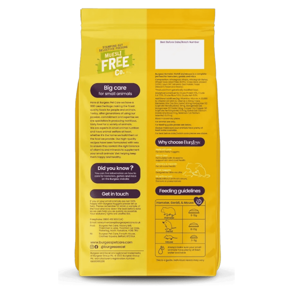 Burgess Hamster, Gerbil & Mouse Food
