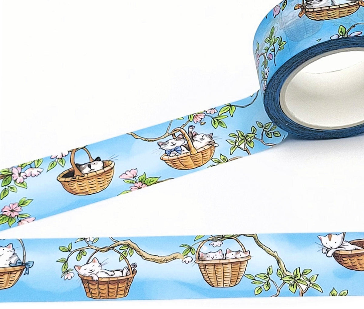Kittens in Baskets Washi Tape