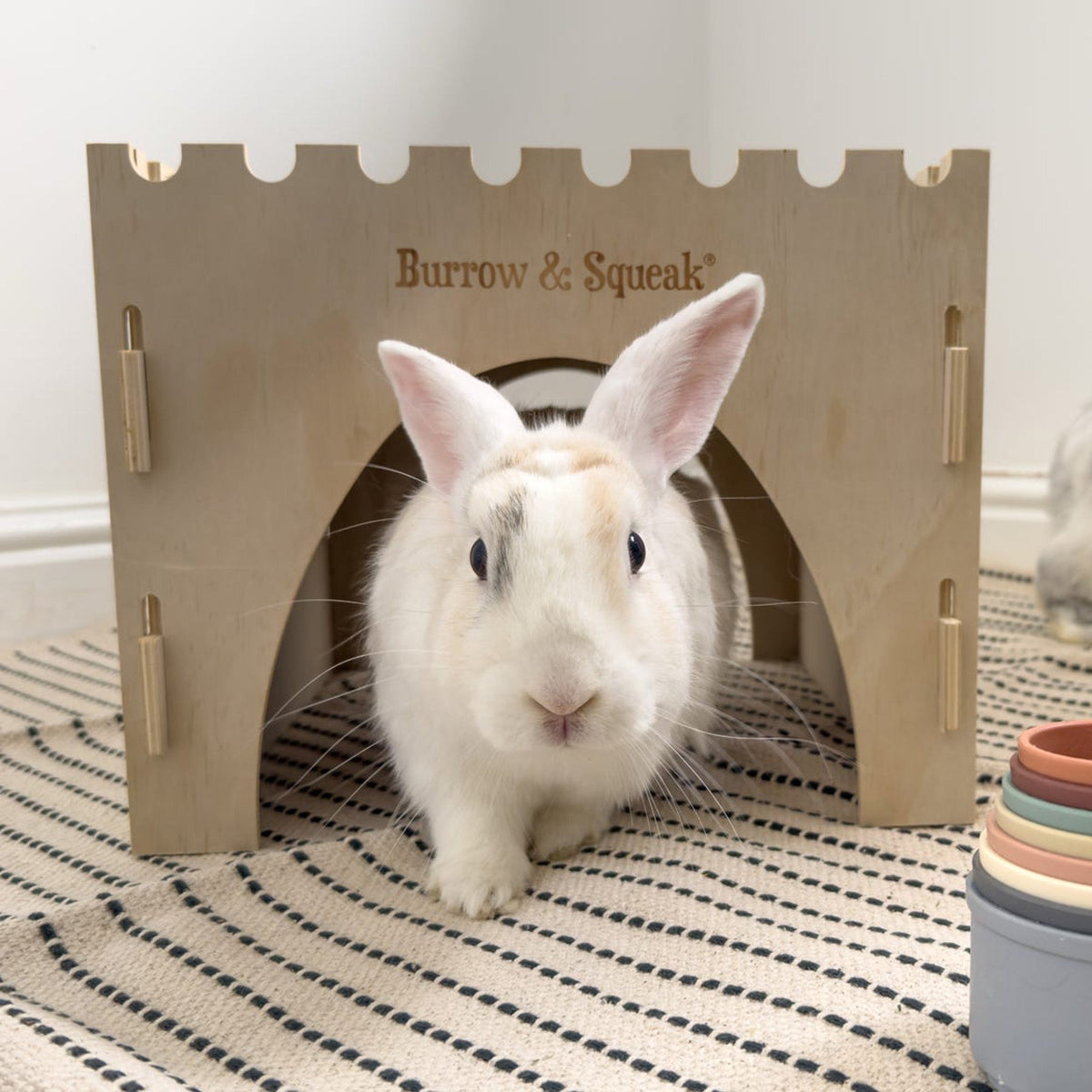 Ancol Small Animal Pet Castle Hide - for rabbits, guinea pigs & others; being used inside