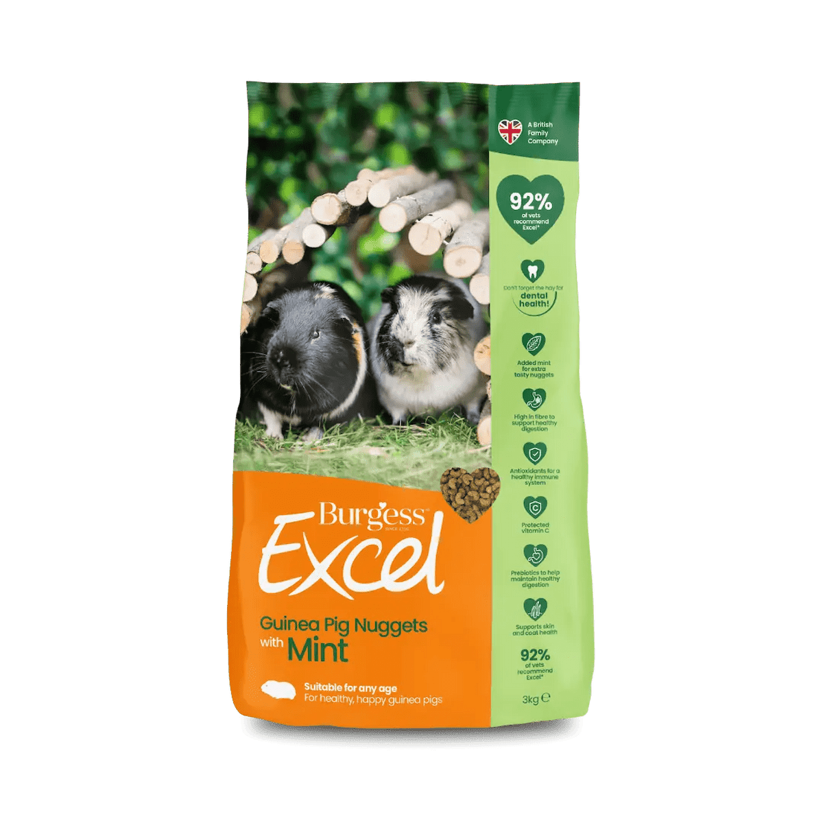 Burgess Excel Guinea Pig Nuggets with Mint for guinea pigs of all ages