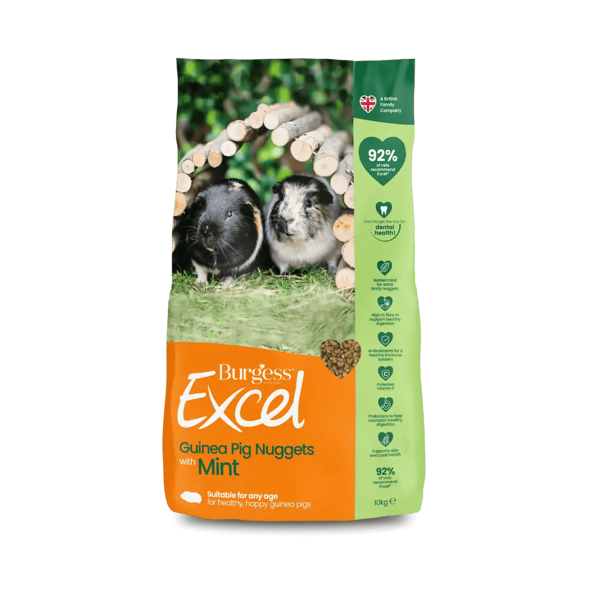 Burgess Excel Guinea Pig Nuggets with Mint for guinea pigs of all ages