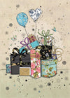 Gifts & Balloons - Gold Foil Embossed Card