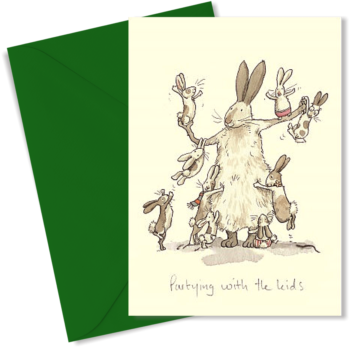 Two Bad Mice Card Partying With The Kids with drawing by Anita Jeram