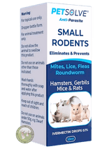 Petsolve Anti-Parasite Spot On for mites lice fleas & roundworm in hamsters & others