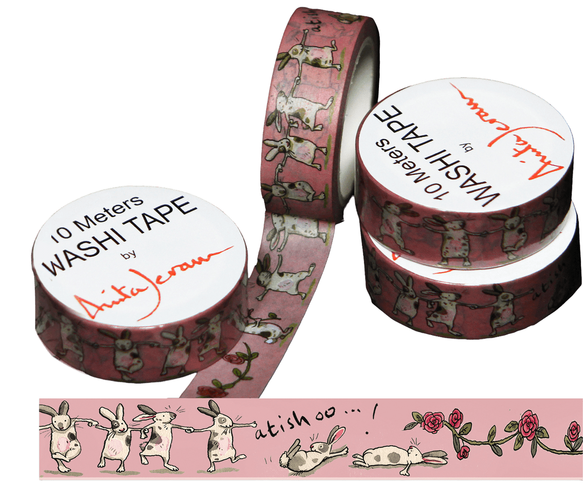 Two ad Mice Ring of Roses Washi Tape with drawings by Anita Jeram
