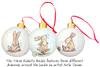 Two Bad Mice Three Rabbits Bauble by Artist Anita Jeram featuring 3 drawings
