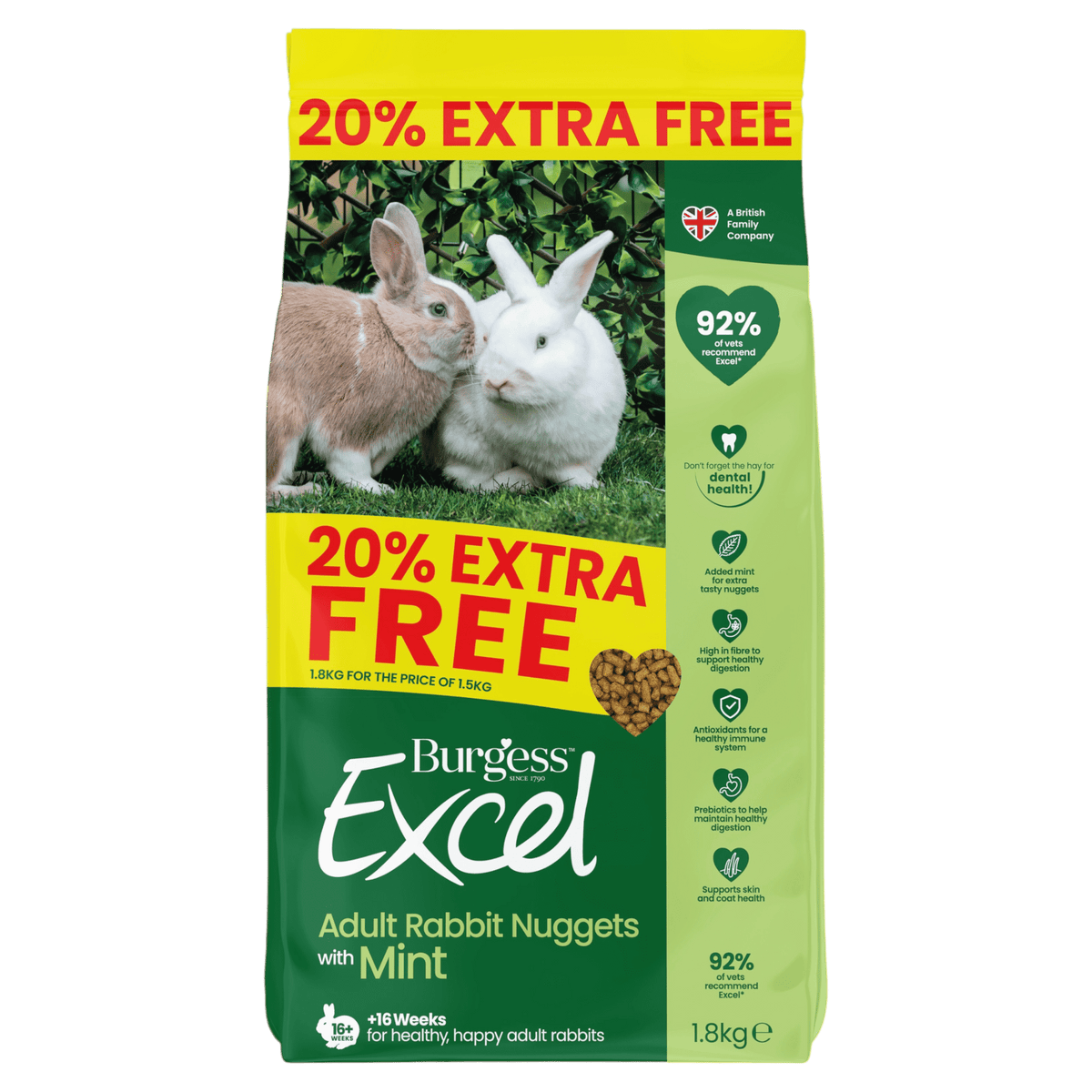 Burgess Excel Rabbit Adult Nuggets - 20% Extra Free! | The Hay Experts