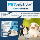 Petsolve Anti-Parasite Spot On - Rabbits, Guinea Pigs, Ferrets & Rats (5 x 0.5ml)