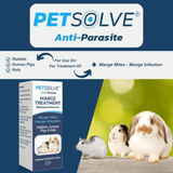 Petsolve Ivermectin Drops for treatment of mange infection & mites in rabbits & more.