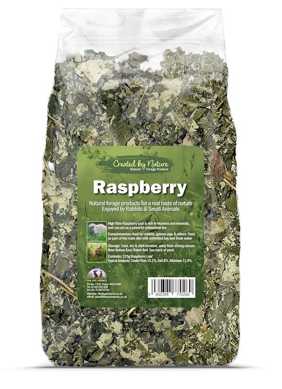 The Hay Experts Raspberry Leaf for Rabbits, Guinea Pigs & more. Natural, high fibre & nutritious!