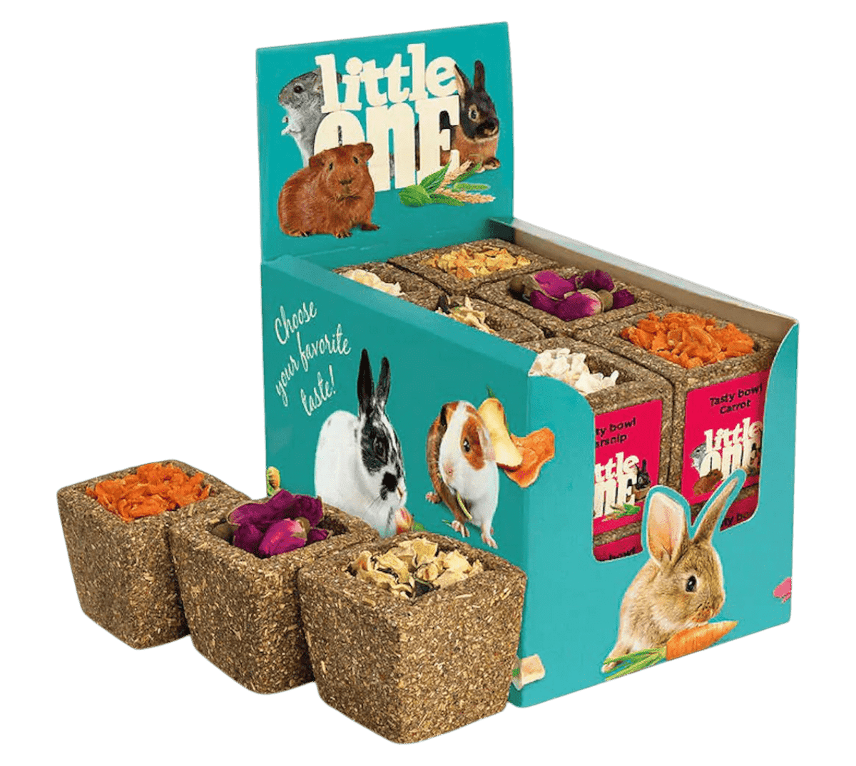 Little One Tasty Bowl for Rabbits, Guinea Pigs & More! Natural, tasty gnaw