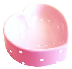 Pink Polka Heart Bowl